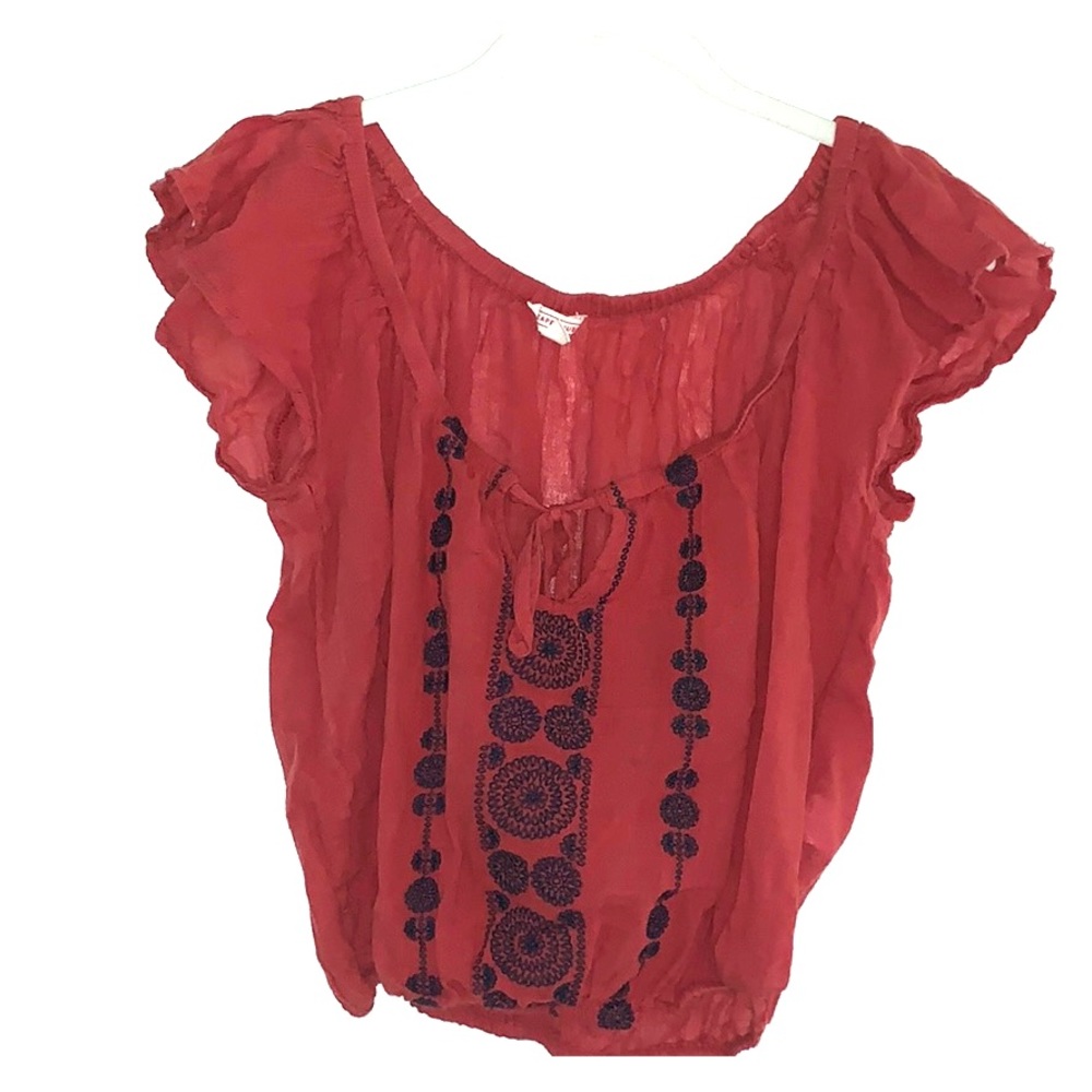 Rusty orange Spanish style crop top